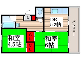 ビレッジハウス台宿２号棟の物件間取画像